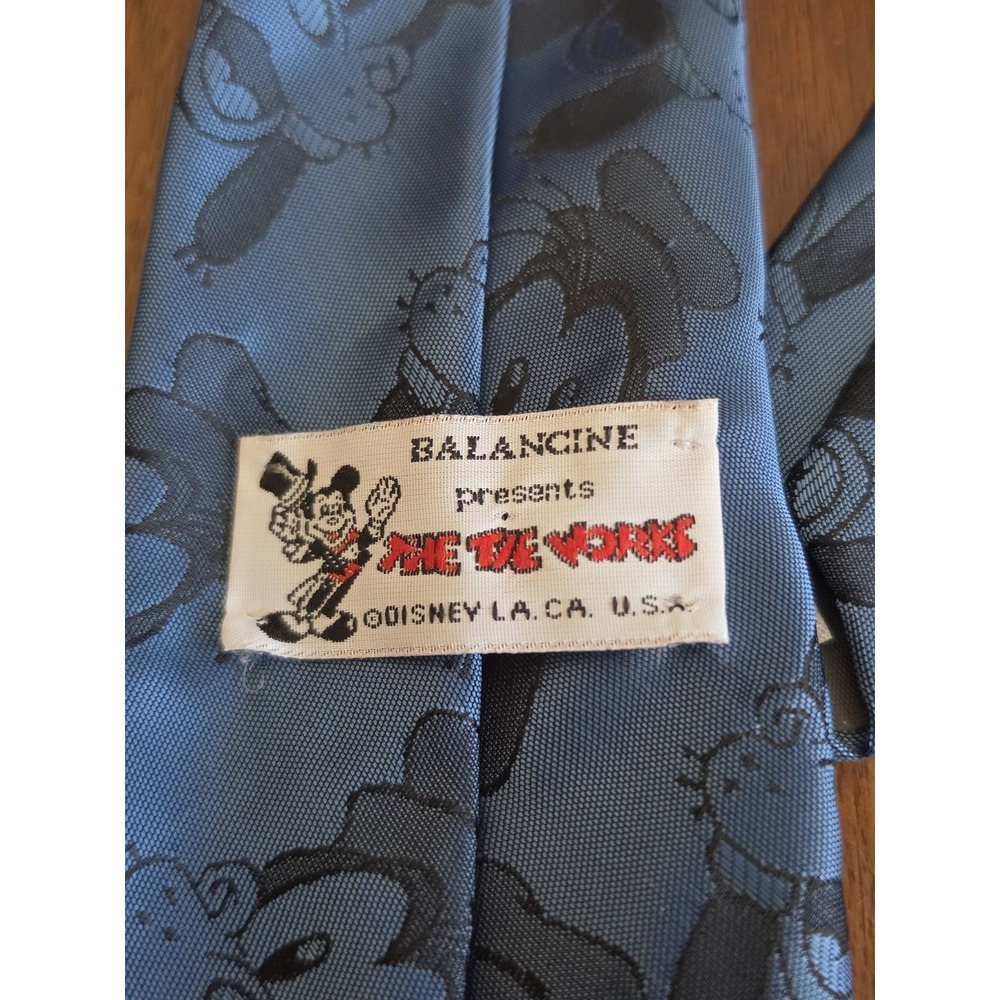 Balancine Men's Blue Polyester Goofy Necktie Made in USA Disney - Picture 3 of 3